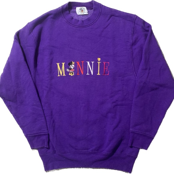 Vintage Disney purple Minnie Mouse cotton poly pullover sweater - Picture 1 of 6
